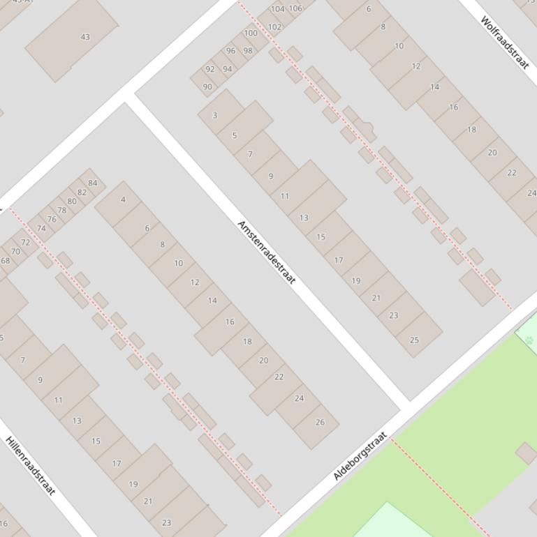 Kaart van de Amstenradestraat.