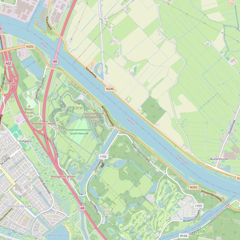 Kaart van de Amsterdamseweg.