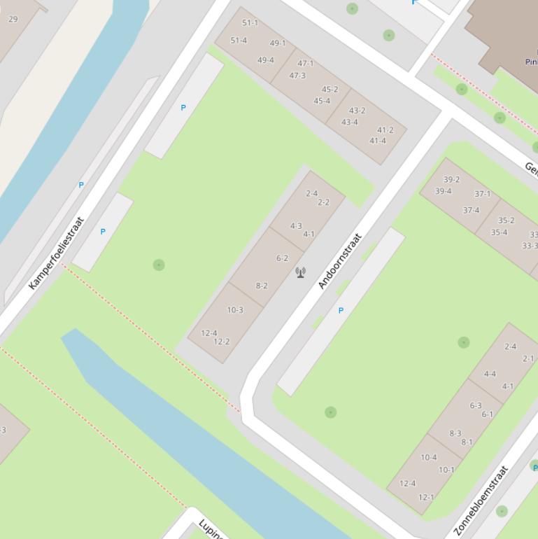 Kaart van de Andoornstraat.