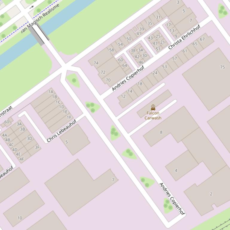 Kaart van de Andries Copierhof.