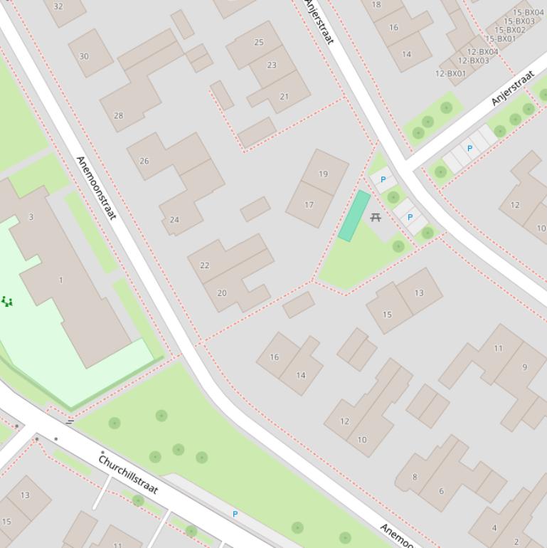 Kaart van de Anemoonstraat.