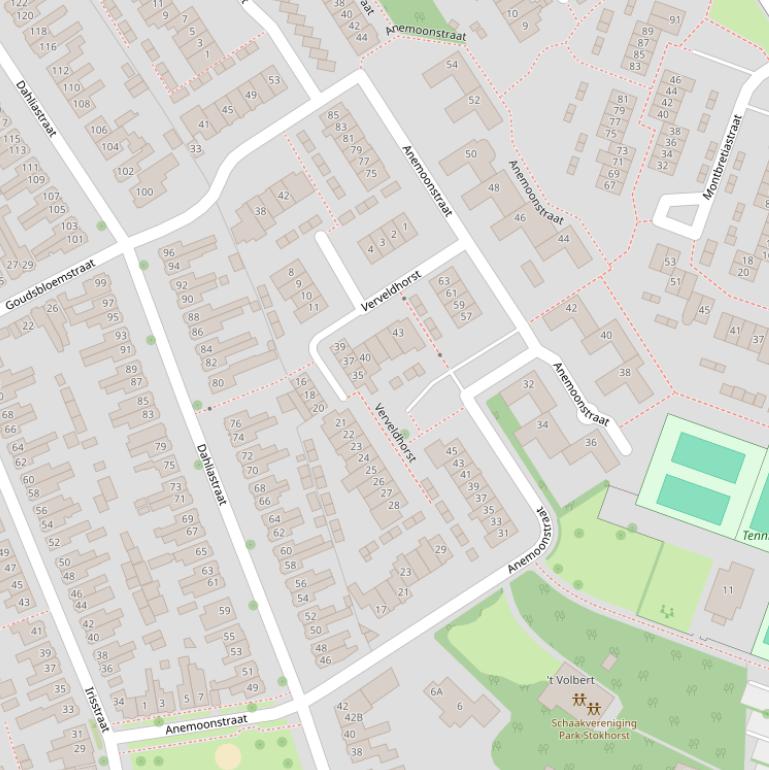 Kaart van de Anemoonstraat.