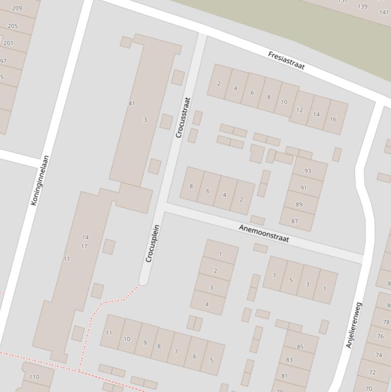 Kaart van de Anemoonstraat.