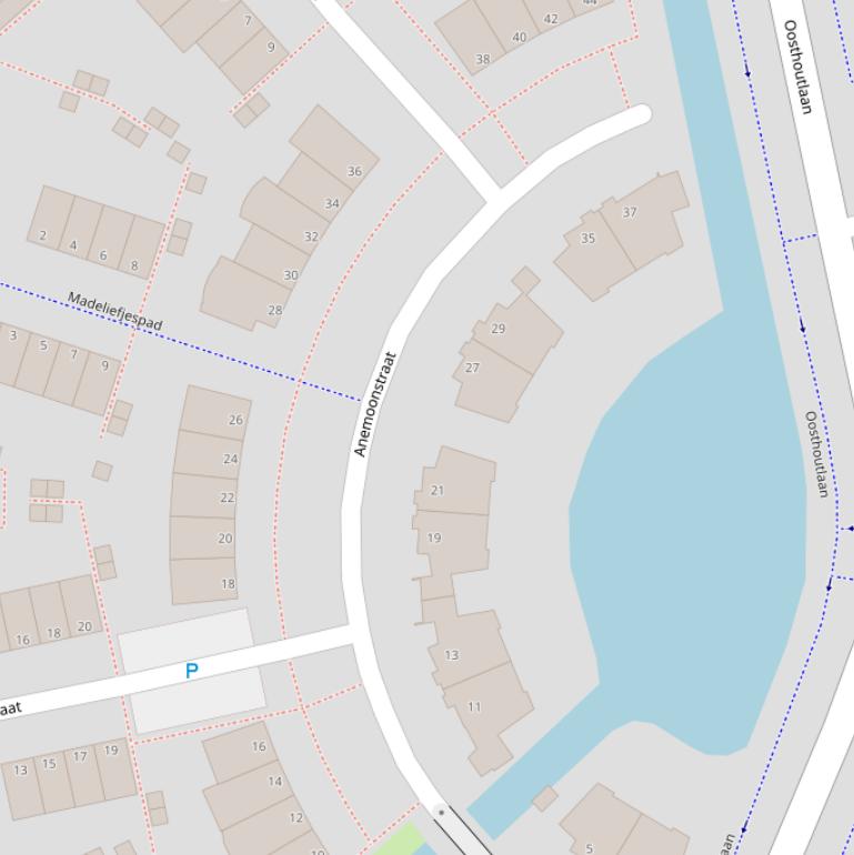 Kaart van de Anemoonstraat.