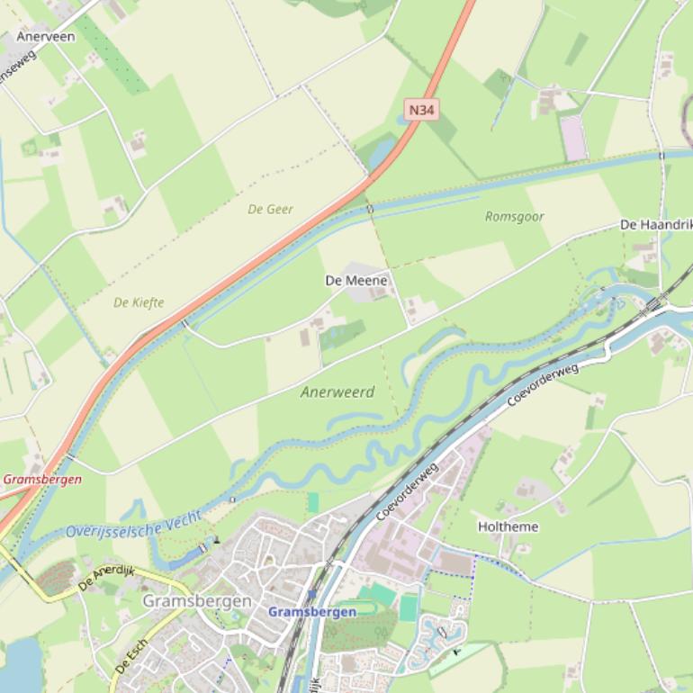 Kaart van de Anerweerdweg.