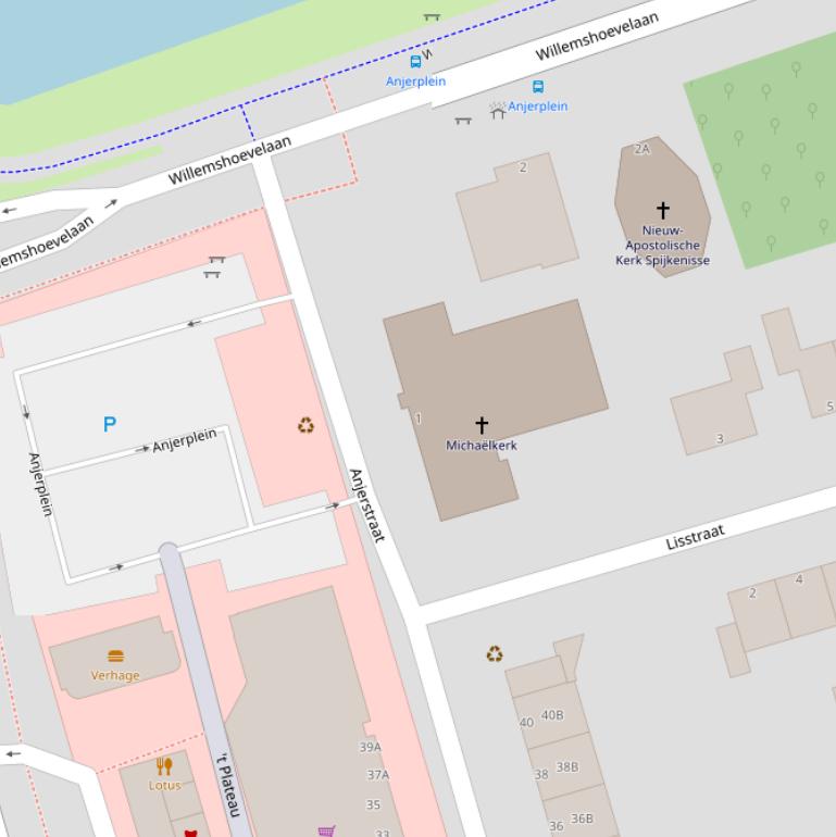 Kaart van het Anjerplein.