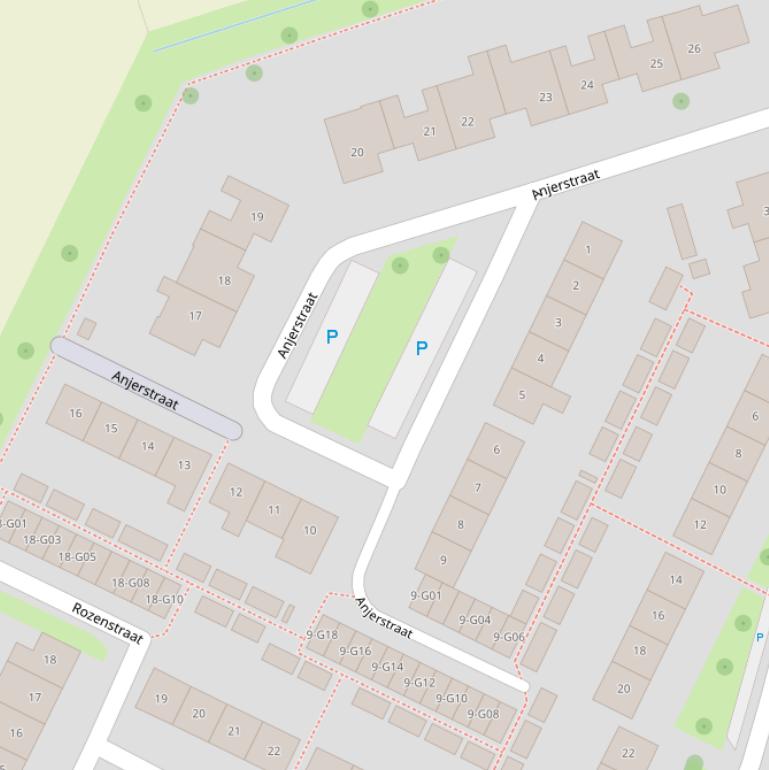 Kaart van de Anjerstraat.