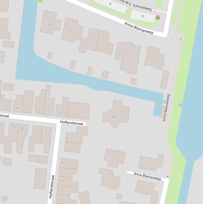 Kaart van de Anna Blamanweg.