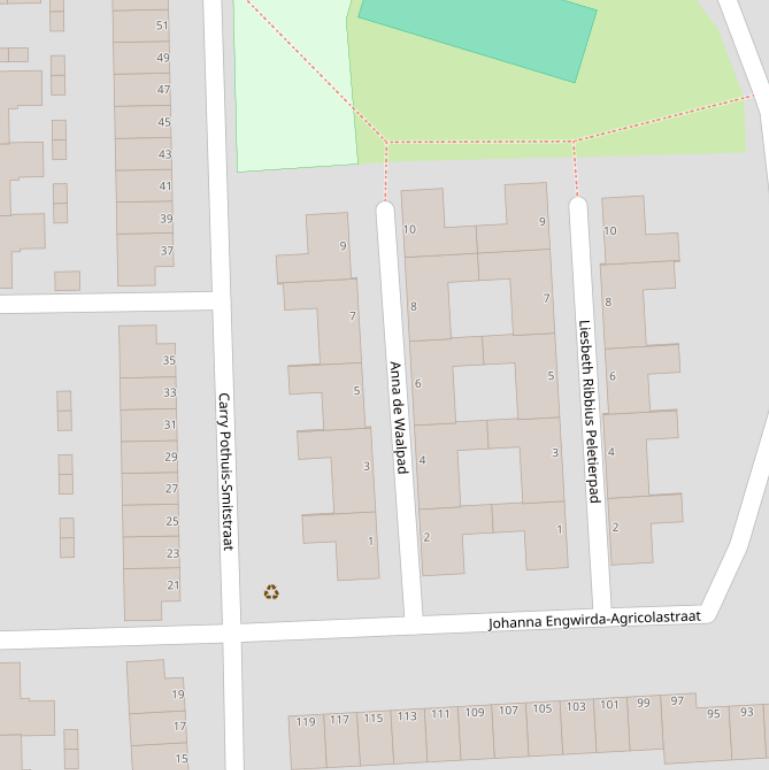 Kaart van  Anna de Waalpad.