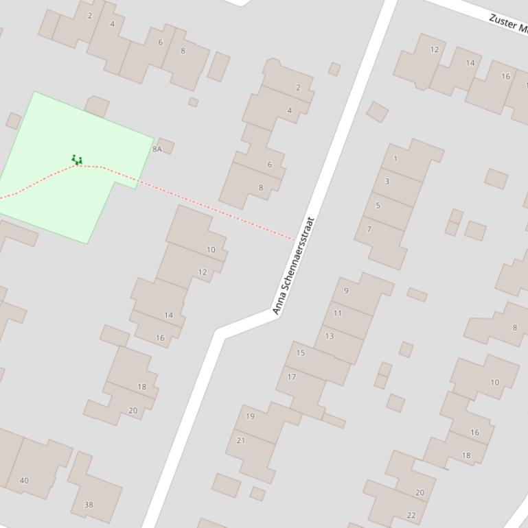 Kaart van de Anna Schennaersstraat.