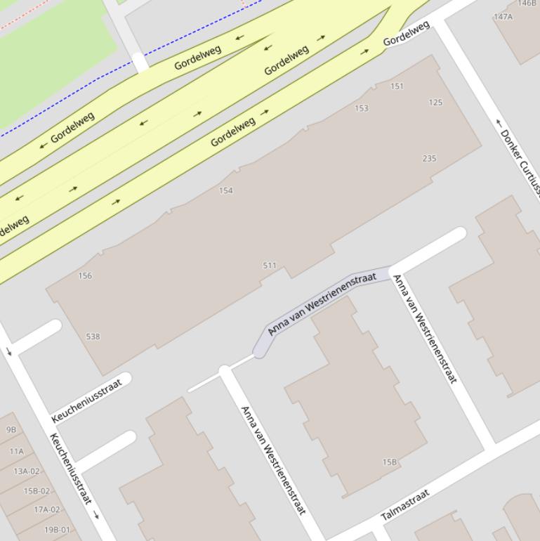 Kaart van de Anna van Westrienenstraat.