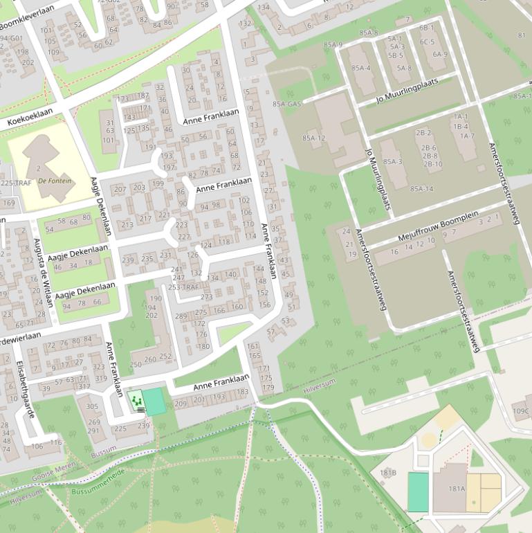 Kaart van de Anne Franklaan.