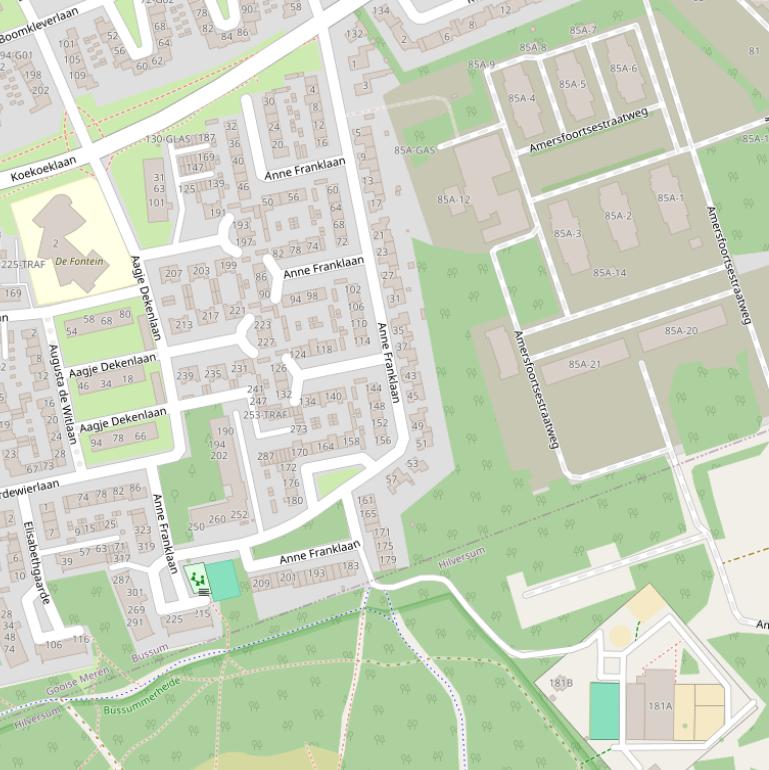 Kaart van de Anne Franklaan.