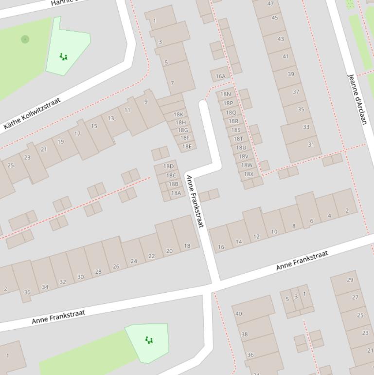 Kaart van de Anne Frankstraat.