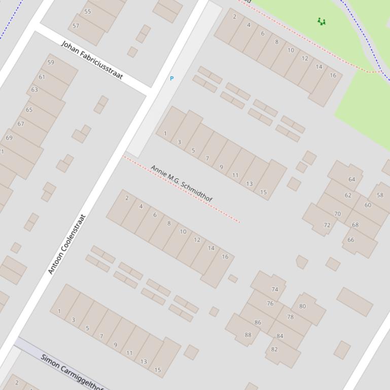 Kaart van de Annie M.G. Schmidthof.