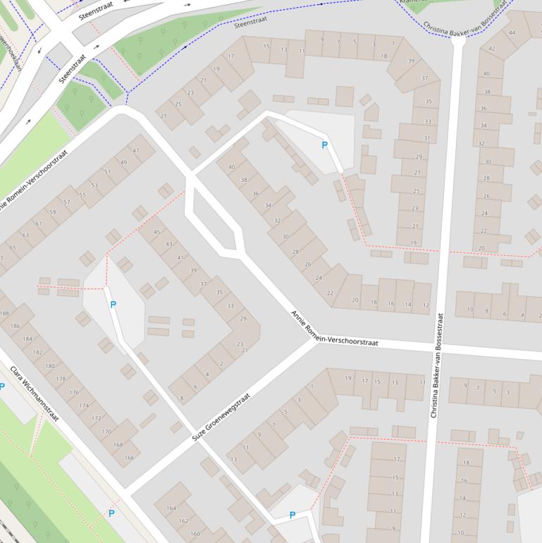 Kaart van de Annie Romein-Verschoorstraat.