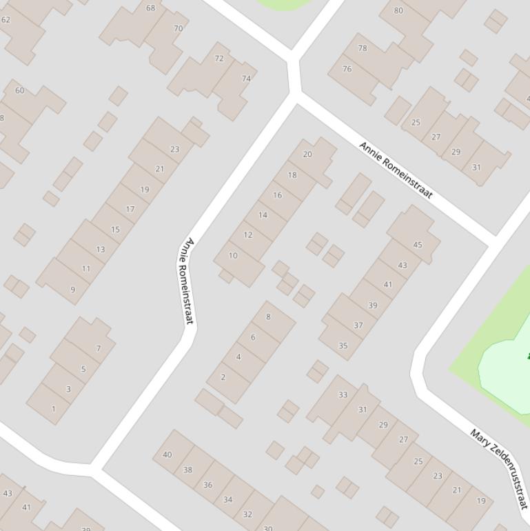 Kaart van de Annie Romeinstraat.