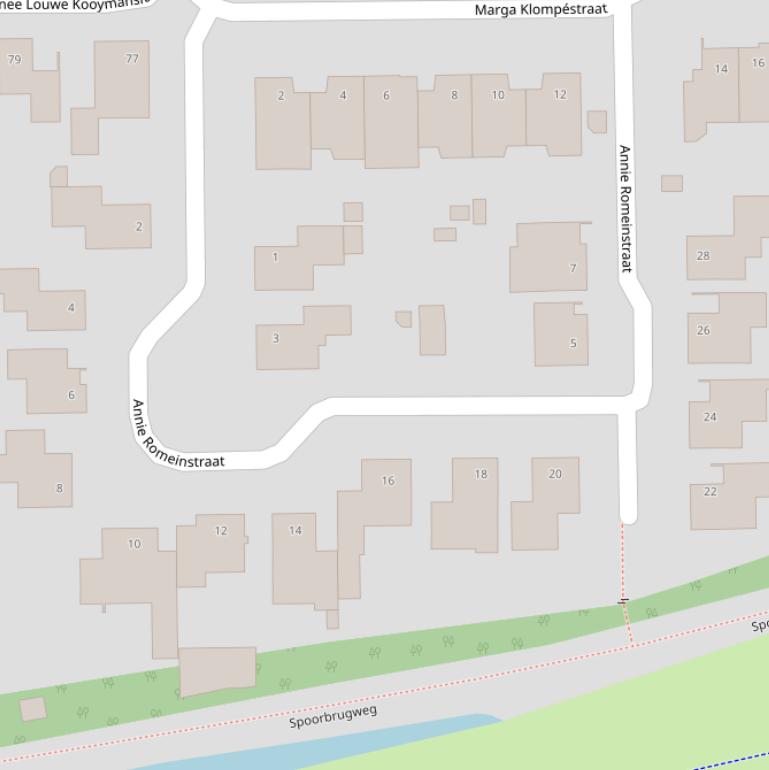 Kaart van de Annie Romeinstraat.