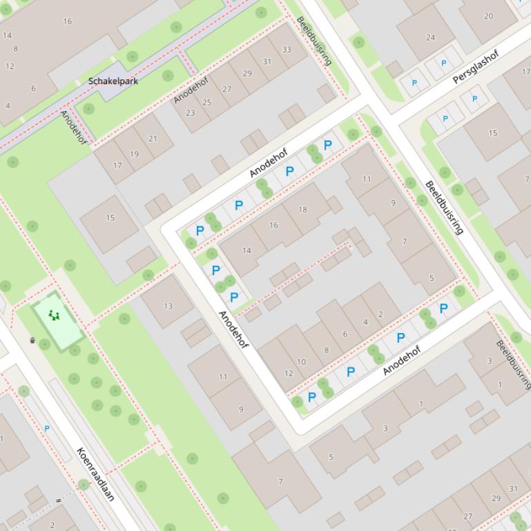 Kaart van de Anodehof.