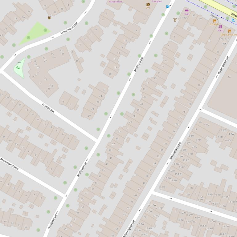 Kaart van de Anslijnstraat.