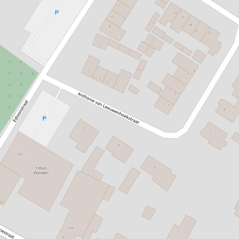 Kaart van de Anthonie van Leeuwenhoekstraat.