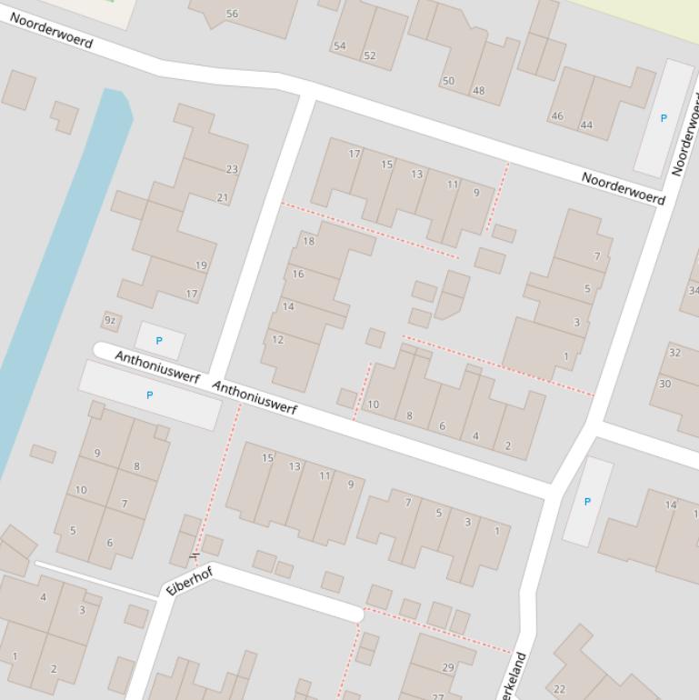 Kaart van het Anthoniuswerf.