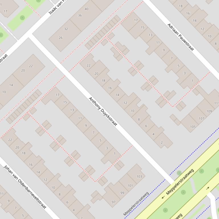 Kaart van de Anthony Duyckstraat.