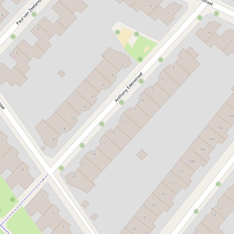 Kaart van de Anthony Edenstraat.
