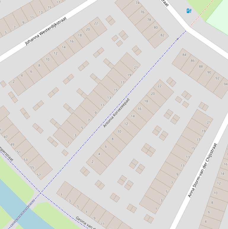 Kaart van het Antonia Korvezeepad.