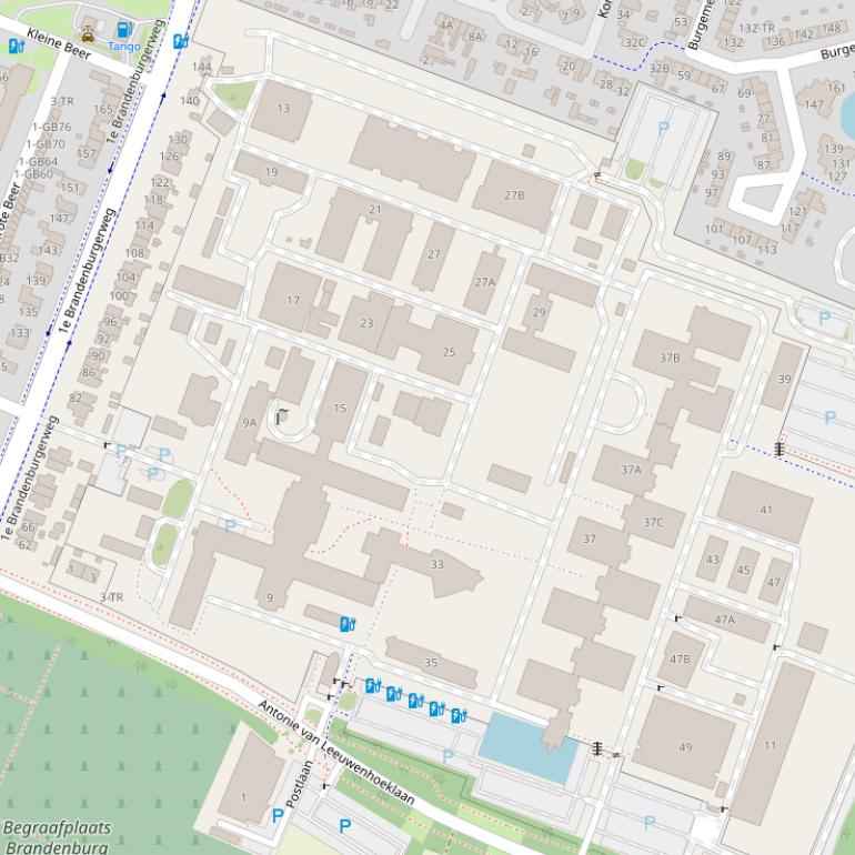 Kaart van de Antonie van Leeuwenhoeklaan.