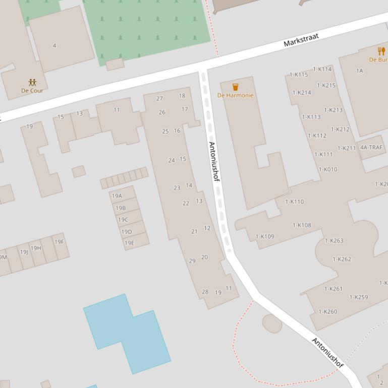 Kaart van de Antoniushof.