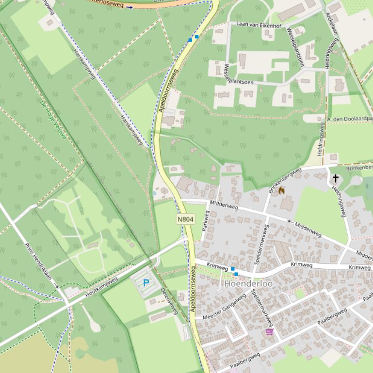 Kaart van de Apeldoornseweg.