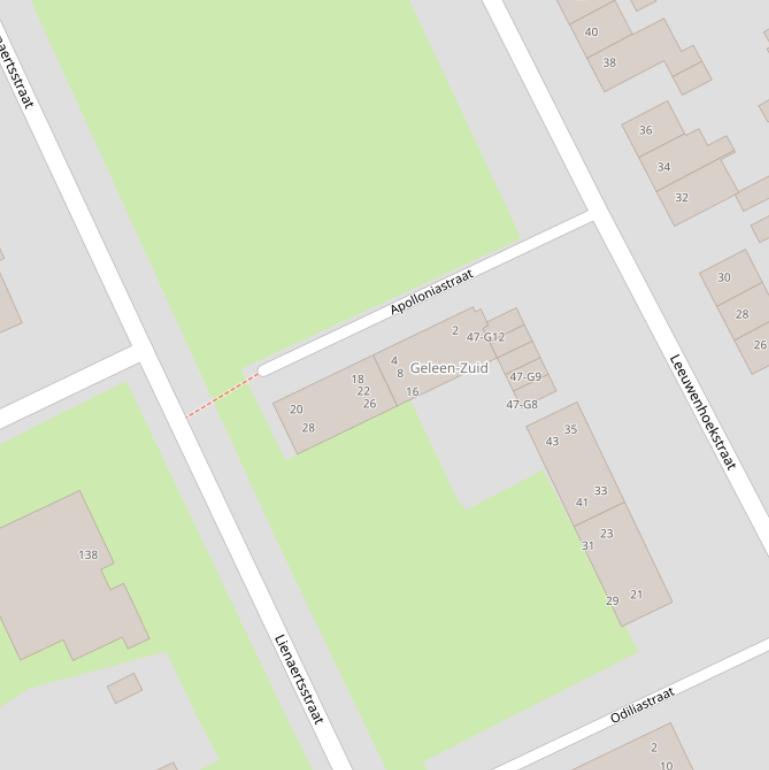 Kaart van de Apolloniastraat.