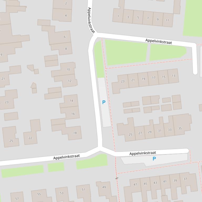 Kaart van de Appelvinkstraat.