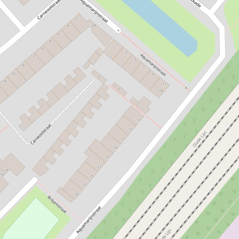 Kaart van de Aquamarijnstraat.