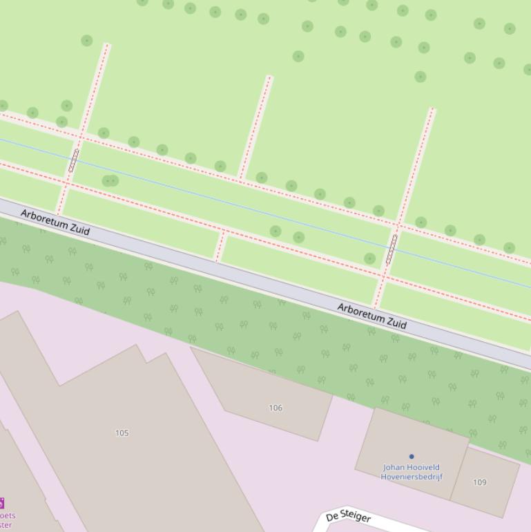 Kaart van  Arboretum Zuid.