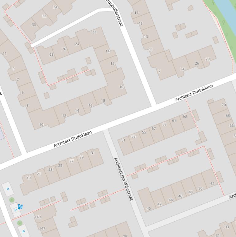 Kaart van de Architect Dudoklaan.
