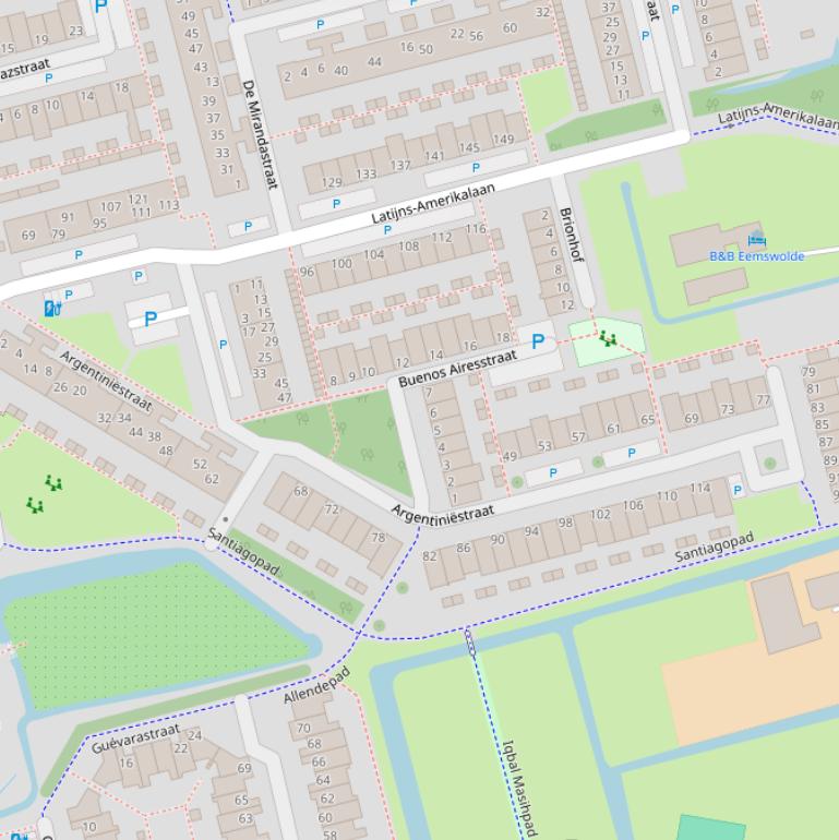 Kaart van de Argentiniëstraat.