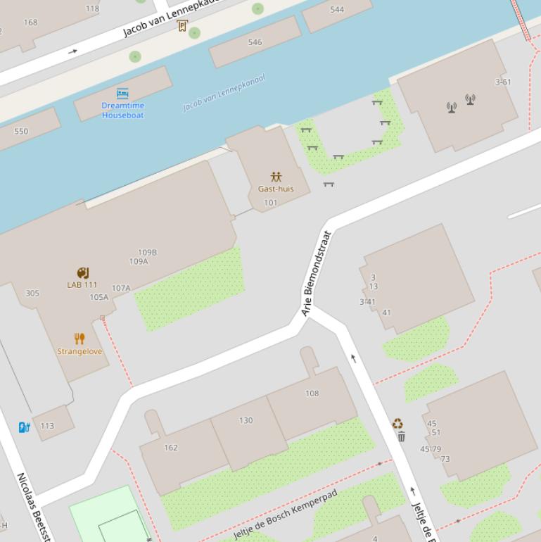 Kaart van de Arie Biemondstraat.