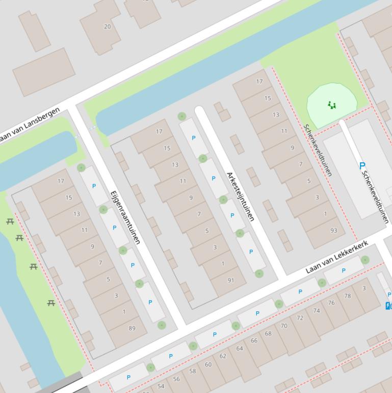 Kaart van  Arkesteijntuinen.