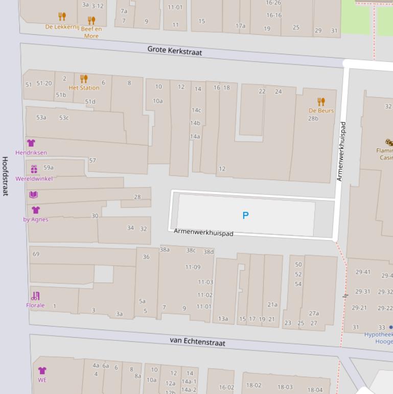 Kaart van het Armenwerkhuispad.