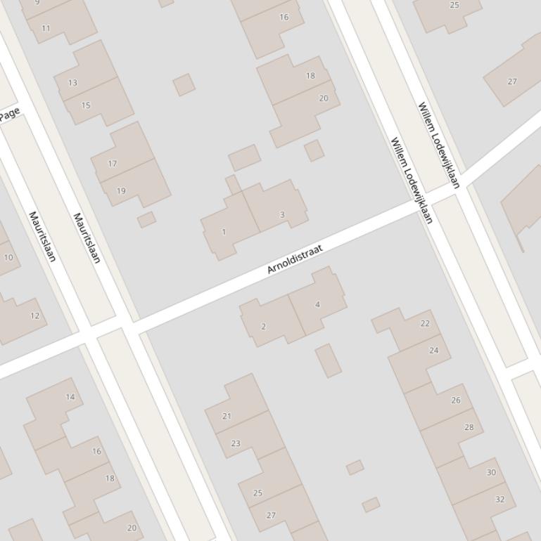 Kaart van de Arnoldistraat.