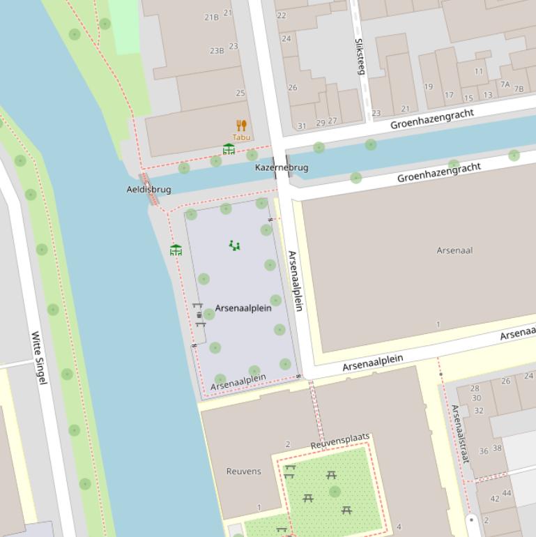 Kaart van het Arsenaalplein.