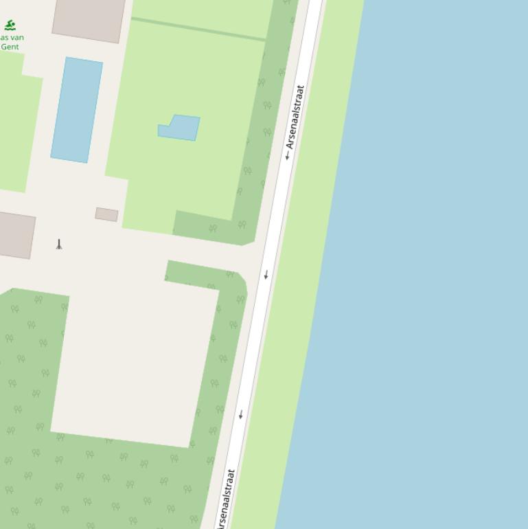 Kaart van de Arsenaalstraat.