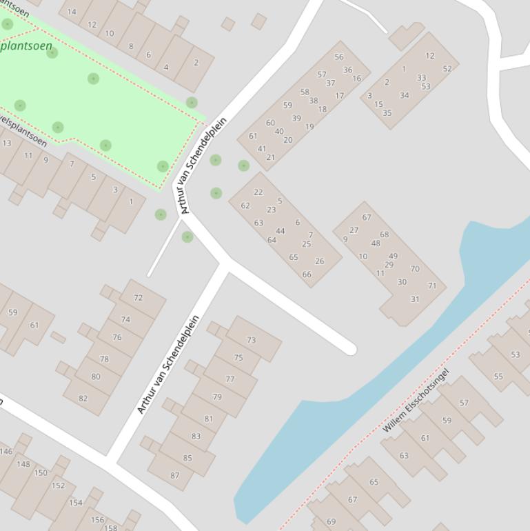 Kaart van het Arthur van Schendelplein.