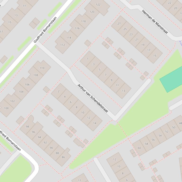 Kaart van de Arthur van Schendelstraat.