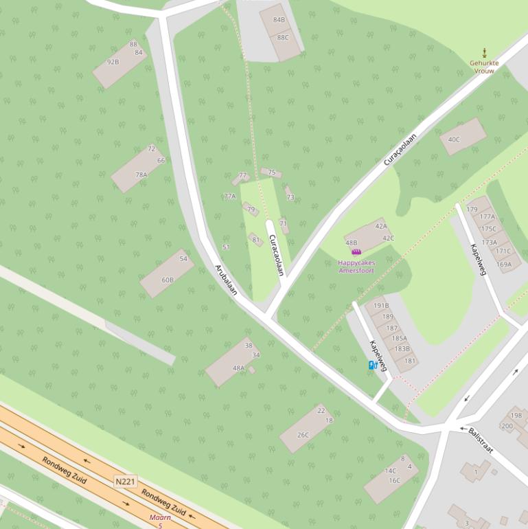 Kaart van de Arubalaan.