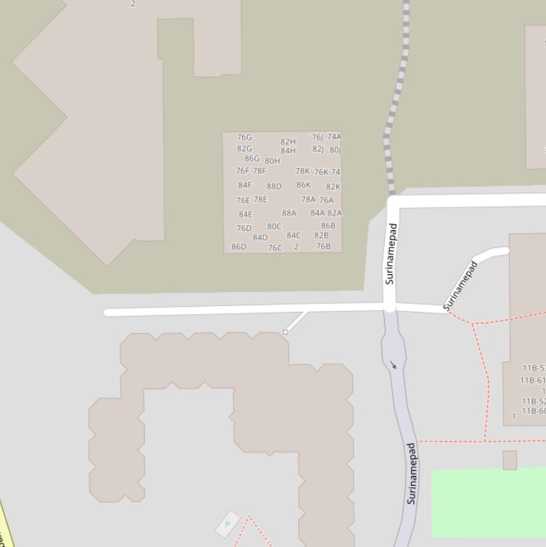 Kaart van het Arubapad.