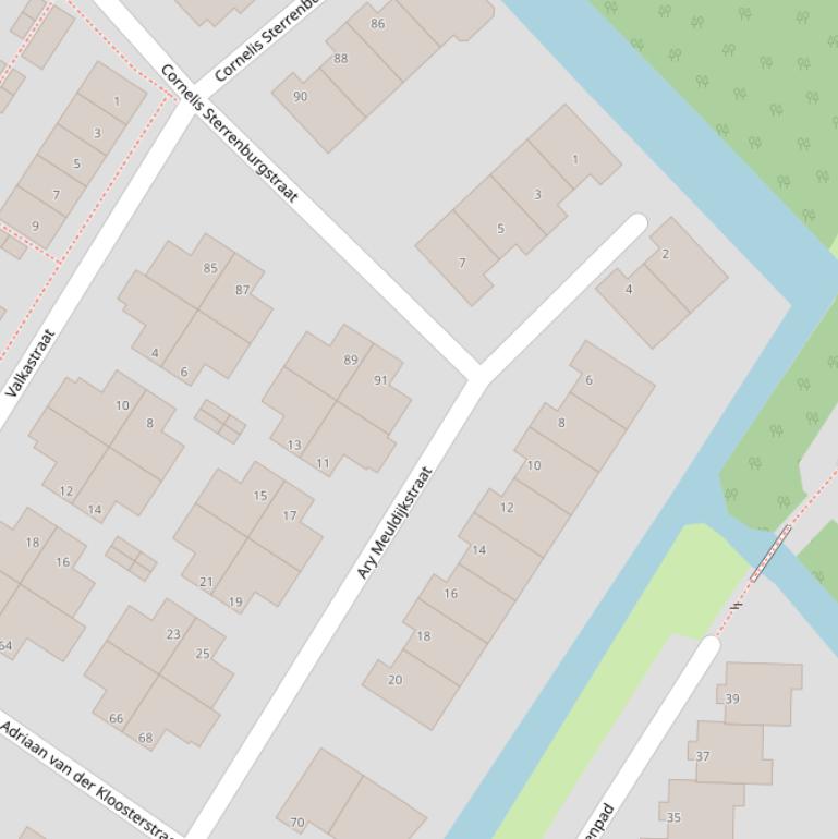 Kaart van de Ary Meuldijkstraat.