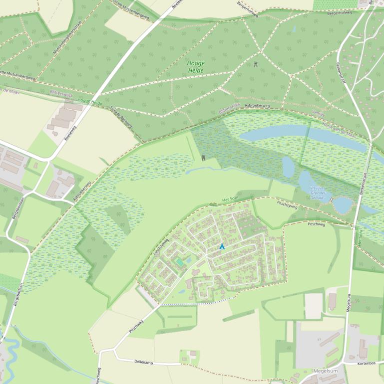 Kaart van de Asbroekerweg.